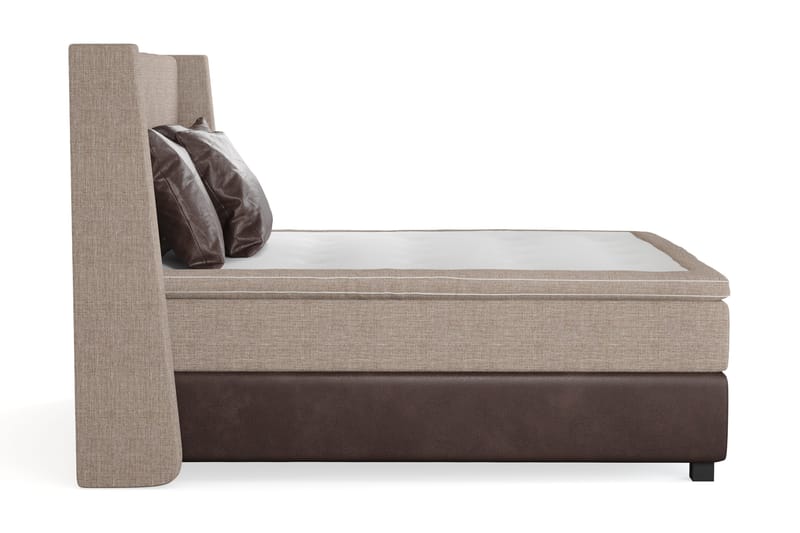 Cuba Sengepakke 160x200 med Tre Brune Puder - (+Flere valg) Beige/Brun - Møbler - Senge - Kontinentalsenge