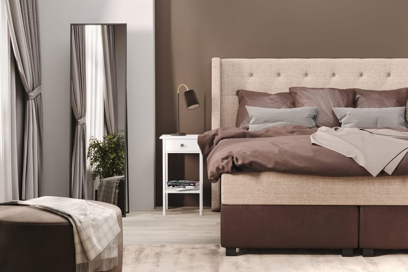 Cuba Sengepakke 160x200 med Tre Brune Puder - (+Flere valg) Beige/Brun - Møbler - Senge - Kontinentalsenge