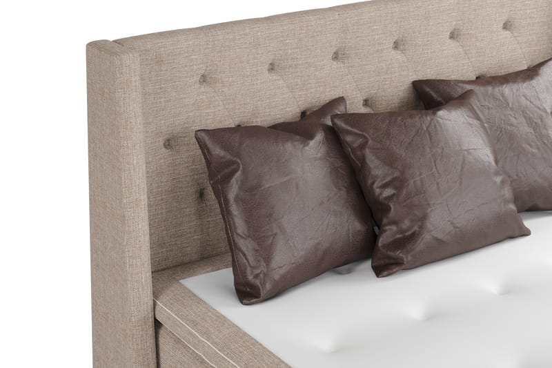 Cuba Sengepakke 160x200 med Tre Brune Puder - (+Flere valg) Beige/Brun - Møbler - Senge - Kontinentalsenge