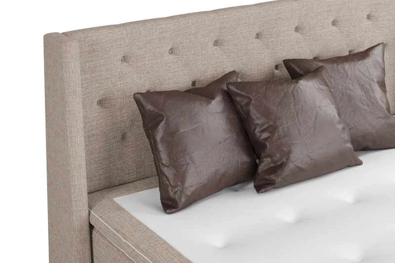 Cuba Sengepakke 210x210 med Tre Brune Puder - (+Flere valg) Beige/Brun - Møbler - Senge - Kontinentalsenge