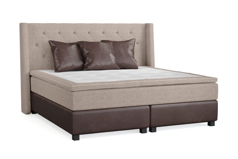 Cuba Sengepakke 210x210 med Tre Brune Puder, (+Flere valg) Beige/Brun