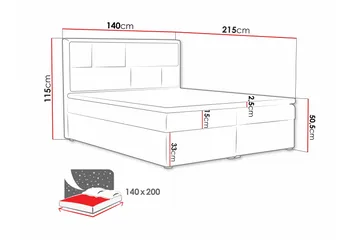 Deco Kontinentalseng 140x215 cm - Sort - Møbler - Senge - Kontinentalsenge