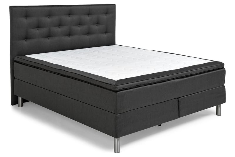 Diplomat Kontinentalseng 160x200 - mørkegrå - Komplet sengepakke - Kontinentalsenge