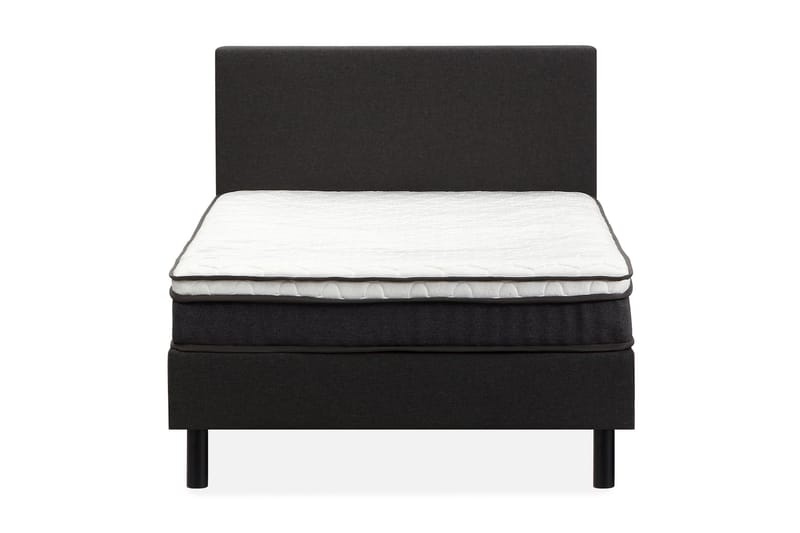 Divine Komplet Sengesæt 120x200 cm Kontinentalseng med Sengegavl, Sort / Mørkegrå