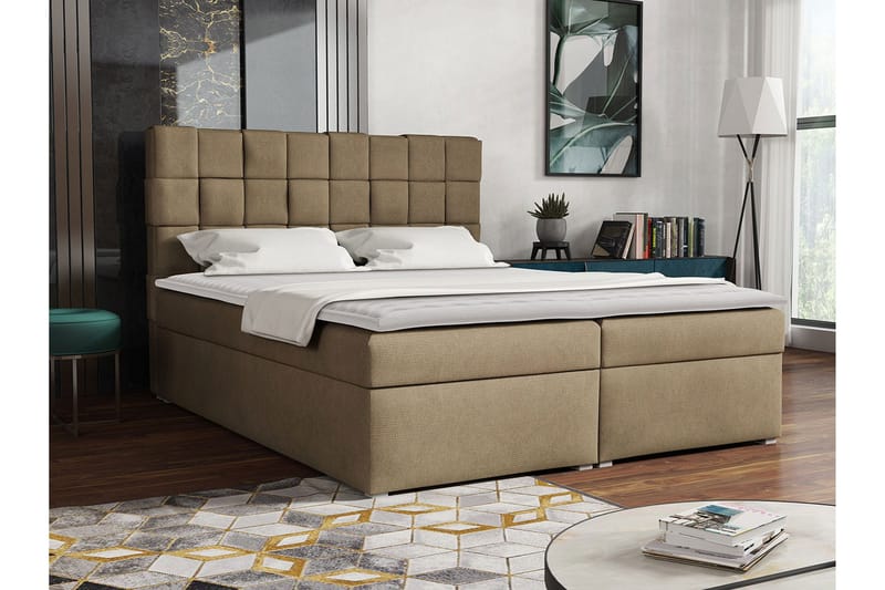 Eirado Kontinentalseng 160x200 cm - Beige - Møbler - Senge - Kontinentalsenge