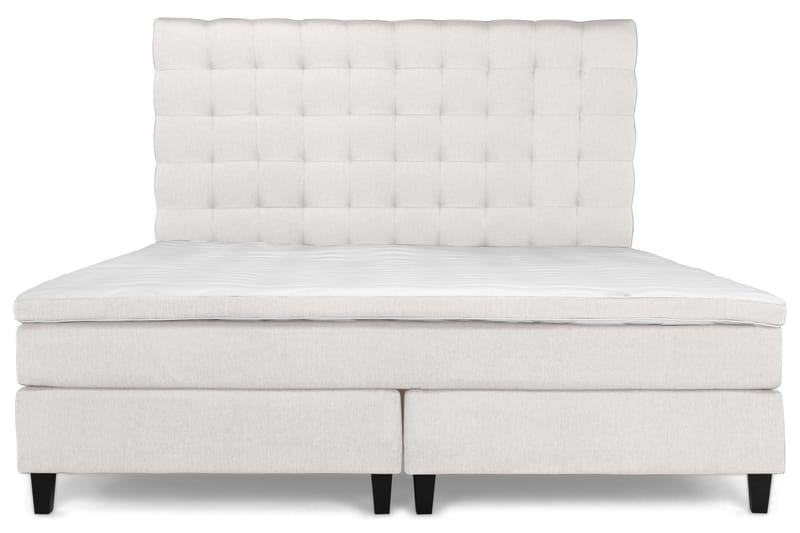 Elite basic sengepakke 210x210 hård/hård elastisk Skum - Beige - Komplet sengepakke - Kontinentalsenge - Dobbeltsenge - Familieseng