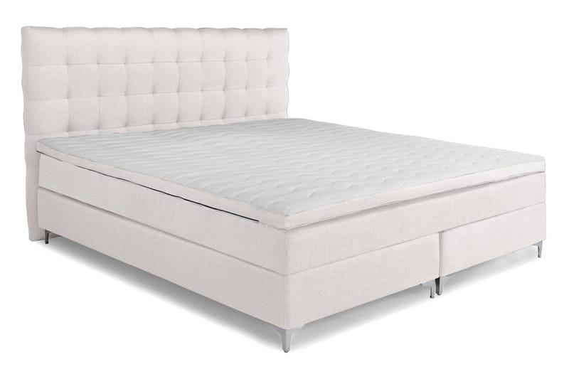 Elite basic sengepakke 210x210 hård/hård elastisk Skum - Beige - Komplet sengepakke - Kontinentalsenge - Dobbeltsenge - Familieseng