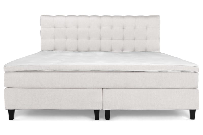 Elite Premium sengepakke 210x210 hård/Medium elastisk Skum - Beige - Komplet sengepakke - Kontinentalsenge - Dobbeltsenge - Familieseng