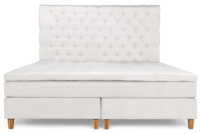 Elite Premium sengepakke 210x210 hård/Medium elastisk Skum - Beige - Komplet sengepakke - Kontinentalsenge - Dobbeltsenge - Familieseng