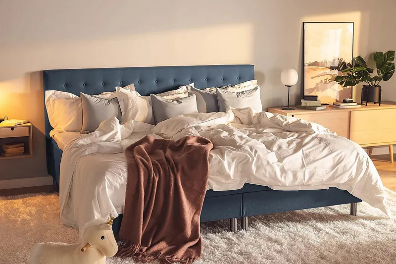 Ella Familieseng 240x200  cm - (+Flere valg) Mørkeblå - Møbler - Senge - Kontinentalsenge