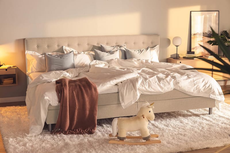 Ella Familieseng 280x200  cm - (+Flere valg) Beige - Møbler - Senge - Komplet sengepakke
