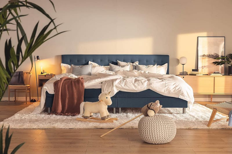 Ella Familieseng 280x210  cm - (+Flere valg) Mørkeblå - Møbler - Senge - Kontinentalsenge