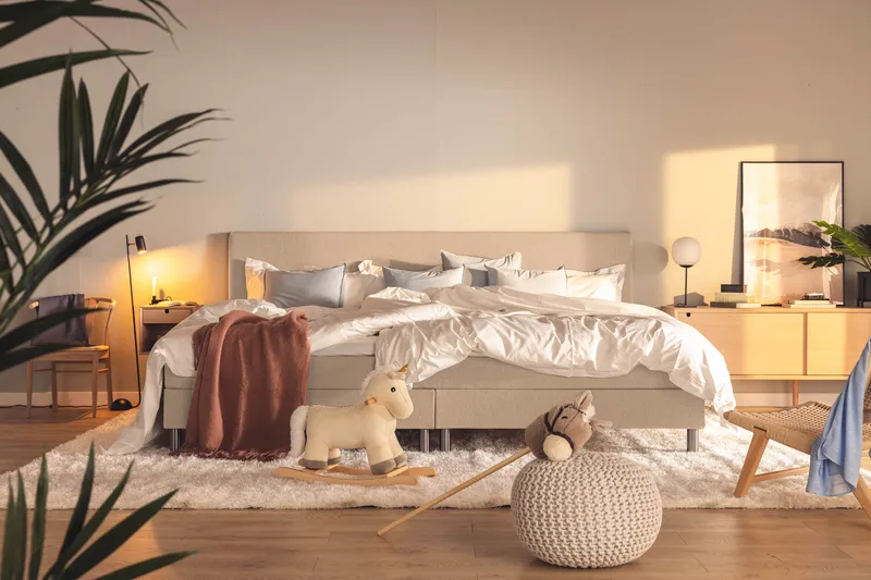 Ella Familieseng Sengepakke 280x200  cm - (+Flere valg) Beige - Møbler - Senge - Kontinentalsenge