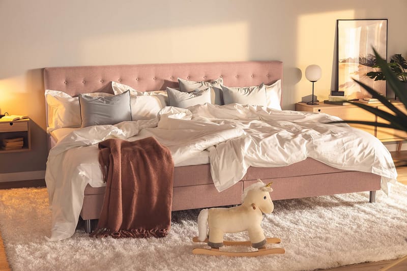 Ella Familieseng Sengepakke 280x200  cm - (+Flere valg) Lyserød - Møbler - Senge - Komplet sengepakke