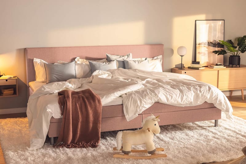 Ella Familieseng Sengepakke 280x210  cm - (+Flere valg) Lyserød - Møbler - Senge - Komplet sengepakke