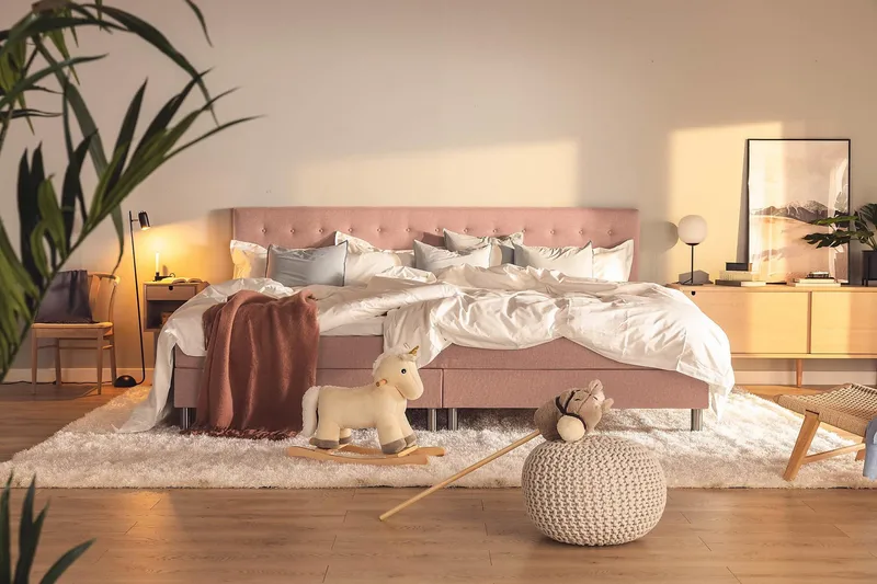 Ella Familieseng Sengepakke 280x210  cm - (+Flere valg) Lyserød - Møbler - Senge - Kontinentalsenge