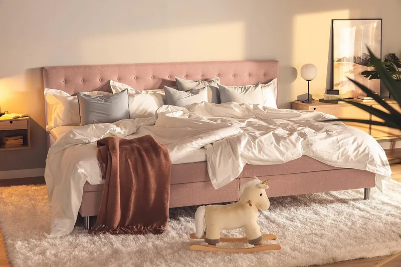 Ella Familieseng Sengepakke 280x210  cm - (+Flere valg) Lyserød - Møbler - Senge - Kontinentalsenge