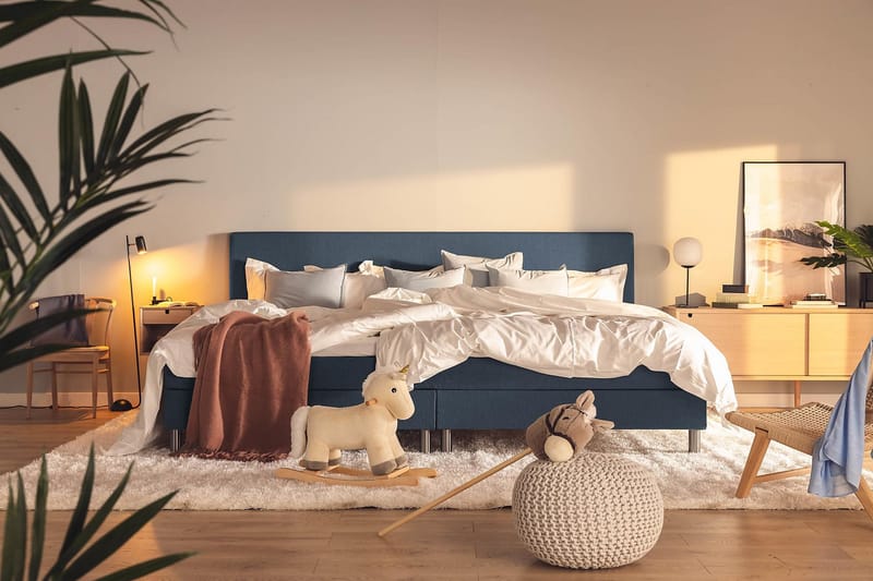 Ella Familieseng Sengepakke 280x210  cm - (+Flere valg) Mørkeblå - Møbler - Senge - Komplet sengepakke