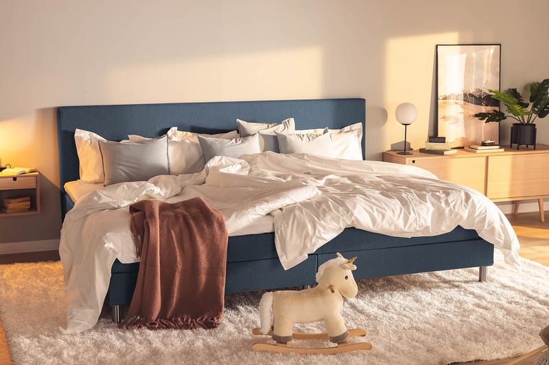 Ella Familieseng Sengepakke 280x210  cm - (+Flere valg) Mørkeblå - Møbler - Senge - Komplet sengepakke