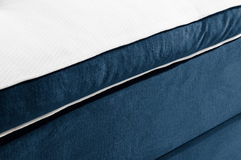 Ella Sengepakke 120x200 cm Dyb-syet hovedgavl - Mørkeblå / velour - Komplet sengepakke - Kontinentalsenge