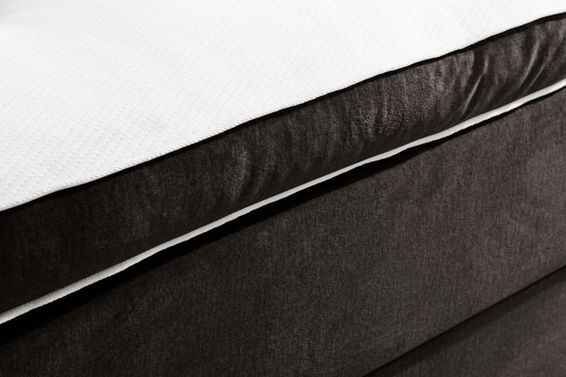 Ella Sengepakke 120x200 cm Dyb-syet hovedgavl - Mørkegrå / velour - Komplet sengepakke - Kontinentalsenge