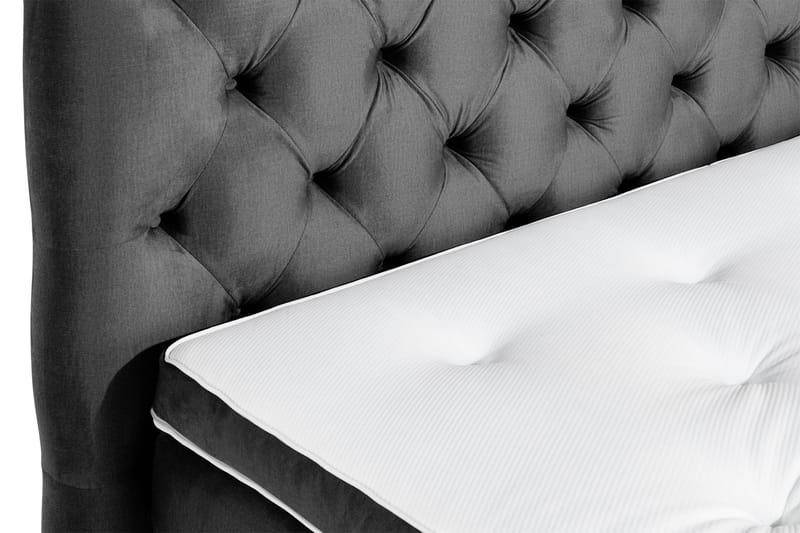 Ella Sengepakke 120x200 cm Dyb-syet hovedgavl - Mørkegrå / velour - Møbler - Senge - Kontinentalsenge