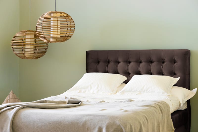 Ella Sengepakke 120x200 cm Ternet Gavl - Brun / velour - Møbler - Senge - Komplet sengepakke