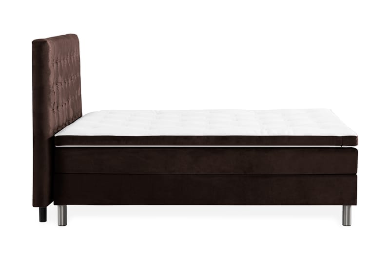 Ella Sengepakke 120x200 cm Ternet Gavl - Brun / velour - Møbler - Senge - Komplet sengepakke