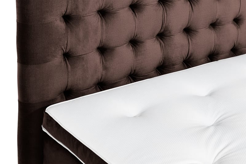 Ella Sengepakke 120x200 cm Ternet Gavl - Brun / velour - Møbler - Senge - Komplet sengepakke