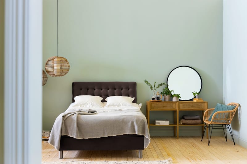 Ella Sengepakke 120x200 cm Ternet Gavl - Brun / velour - Møbler - Senge - Kontinentalsenge