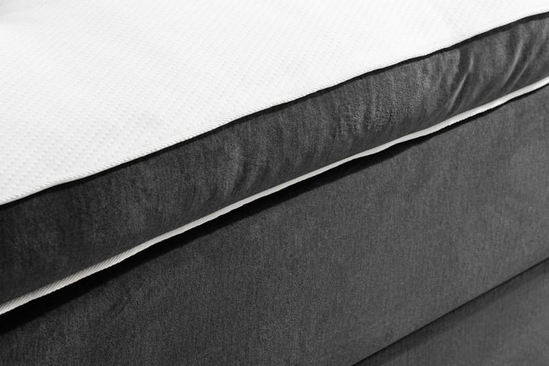 Ella Sengepakke 120x200 cm Ternet Gavl - Mørkegrå / velour - Komplet sengepakke - Kontinentalsenge