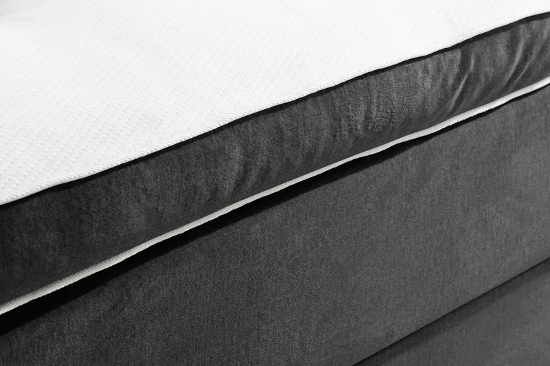 Ella Sengepakke 120x200 cm Ternet Gavl - Mørkegrå / velour - Møbler - Senge - Kontinentalsenge