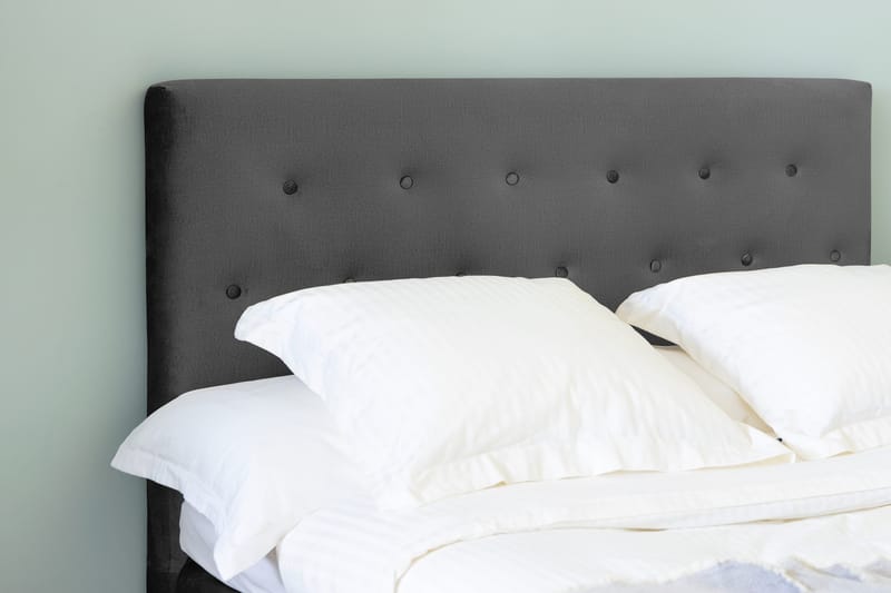 Ella Sengepakke 120x200 cm Pikeret Gavl - Mørkegrå / velour - Møbler - Senge - Kontinentalsenge