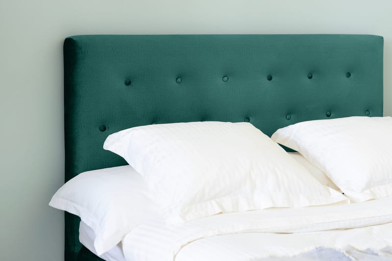 Ella Sengepakke 120x200 cm Pikeret Gavl - Mørkegrøn / velour - Møbler - Senge - Kontinentalsenge