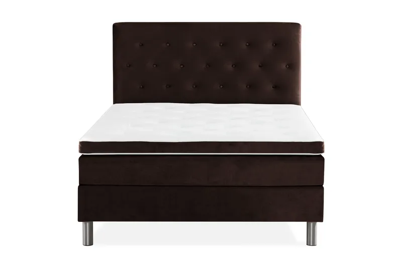 Ella Sengepakke 120x200 cm Pikeret Gavl - Brun / velour - Møbler - Senge - Kontinentalsenge