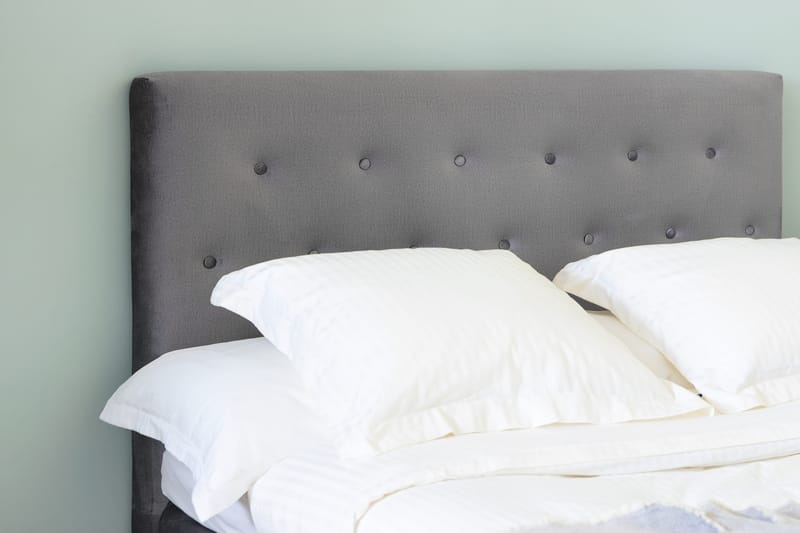 Ella Sengepakke 120x200 cm Pikeret Gavl - Lys grå / velour - Møbler - Senge - Kontinentalsenge