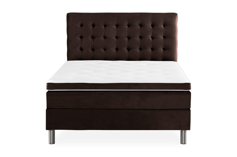 Ella Sengepakke 140x200 cm Ternet Gavl - Brun / velour - Møbler - Senge - Komplet sengepakke