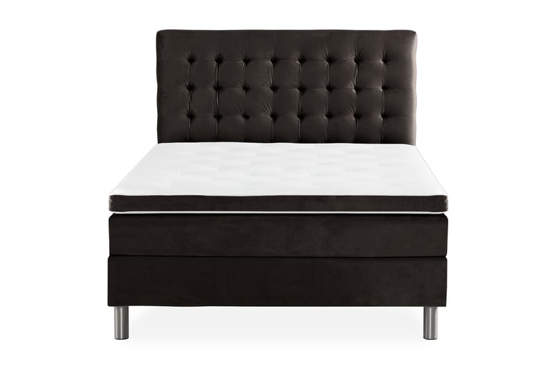 Ella Sengepakke 140x200 cm Ternet Gavl - Mørkegrå / velour - Møbler - Senge - Komplet sengepakke