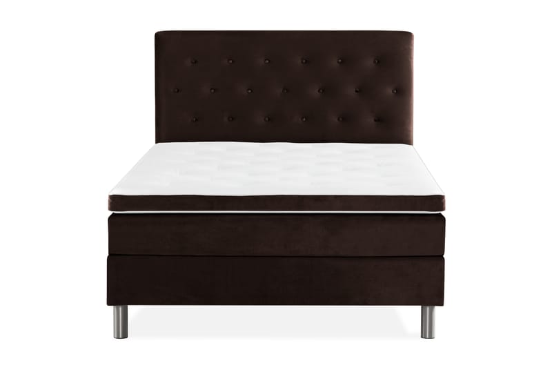 Ella Sengepakke 140x200 cm Pikeret Gavl - Brun / velour - Møbler - Senge - Komplet sengepakke