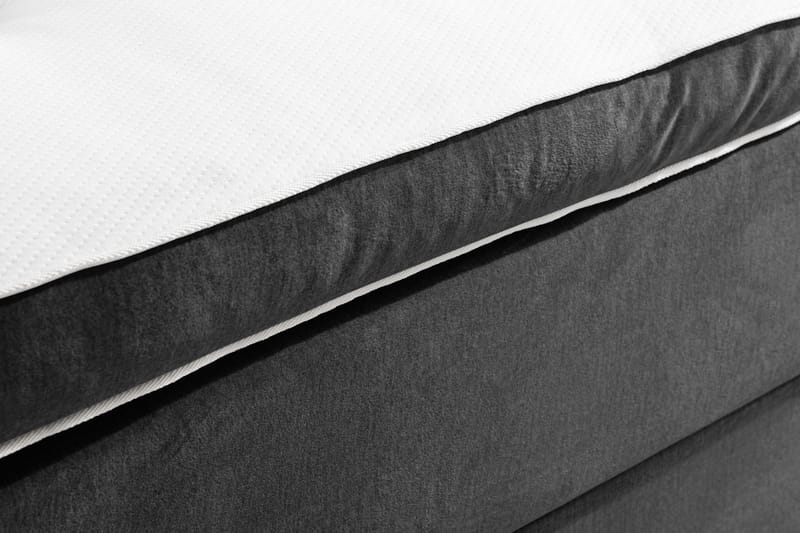 Ella Sengepakke 140x200 cm Pikeret Gavl - Mørkegrå / velour - Møbler - Senge - Kontinentalsenge