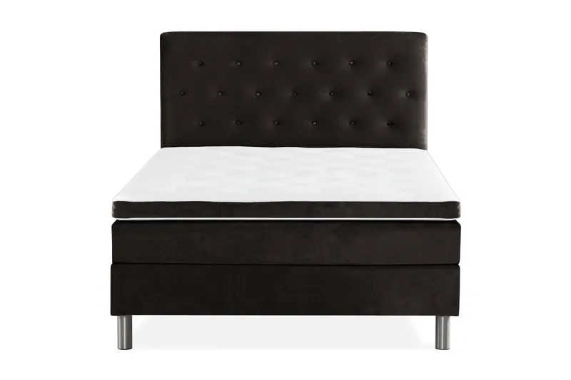 Ella Sengepakke 140x200 cm Pikeret Gavl - Mørkegrå / velour - Møbler - Senge - Kontinentalsenge