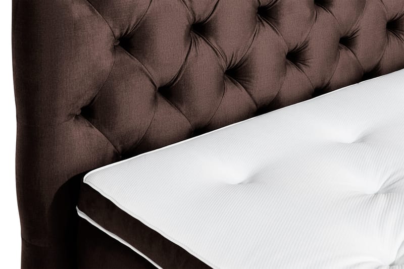 Ella Sengepakke 160x200 cm Dyb-syet hovedgavl - Brun / velour - Møbler - Senge - Kontinentalsenge