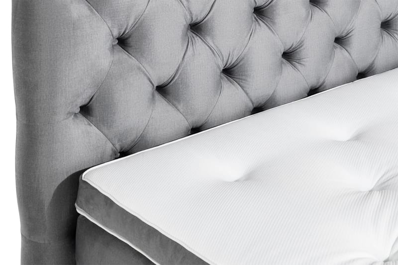 Ella Sengepakke 160x200 cm Dyb-syet hovedgavl - Lys grå / velour - Møbler - Senge - Kontinentalsenge