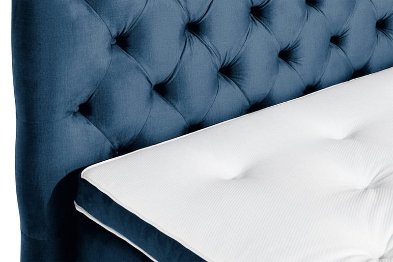 Ella Sengepakke 160x200 cm Dyb-syet hovedgavl - Mørkeblå / velour - Møbler - Senge - Kontinentalsenge