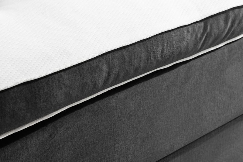 Ella Sengepakke 160x200 cm Dyb-syet hovedgavl - Mørkegrå / velour - Møbler - Senge - Komplet sengepakke
