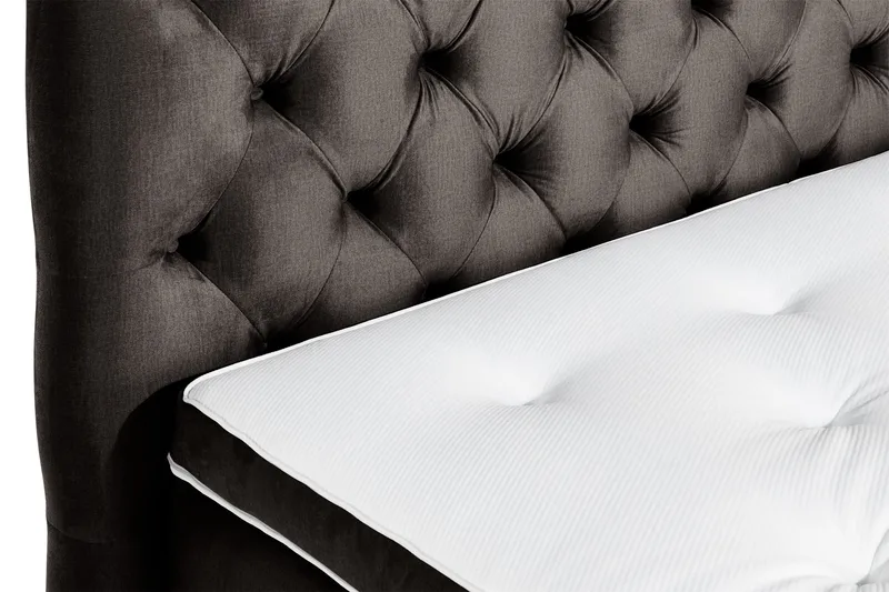 Ella Sengepakke 160x200 cm Dyb-syet hovedgavl - Mørkegrå / velour - Møbler - Senge - Kontinentalsenge