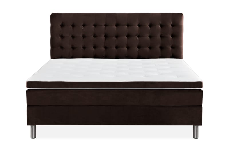 Ella Sengepakke 160x200 cm Ternet Gavl - Brun / velour - Møbler - Senge - Komplet sengepakke