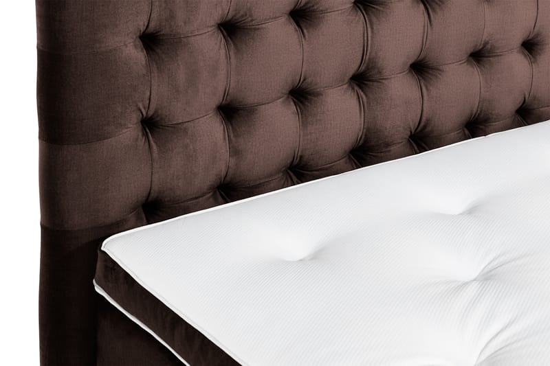 Ella Sengepakke 160x200 cm Ternet Gavl - Brun / velour - Møbler - Senge - Komplet sengepakke
