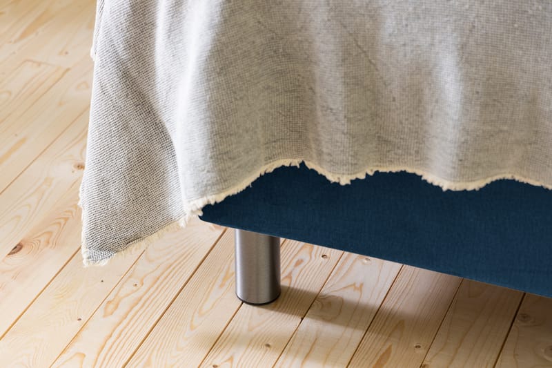 Ella Sengepakke 160x200 cm Ternet Gavl - Mørkeblå / velour - Møbler - Senge - Komplet sengepakke