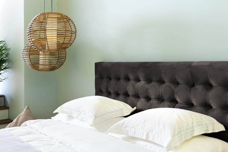 Ella Sengepakke 160x200 cm Ternet Gavl - Mørkegrå / velour - Møbler - Senge - Komplet sengepakke